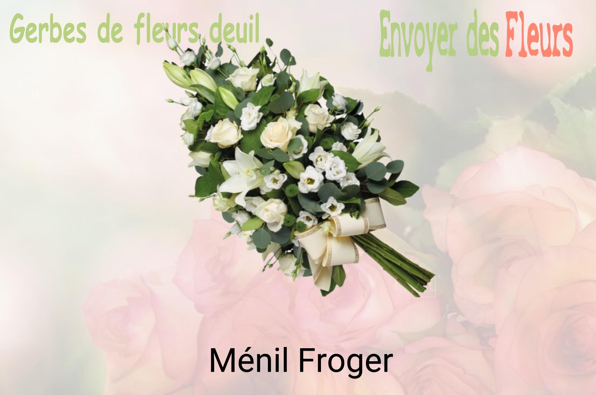 Gerbe de fleurs de deuil livrée à Ménil-Froger